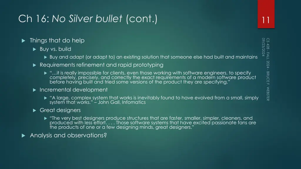 ch 16 no silver bullet cont