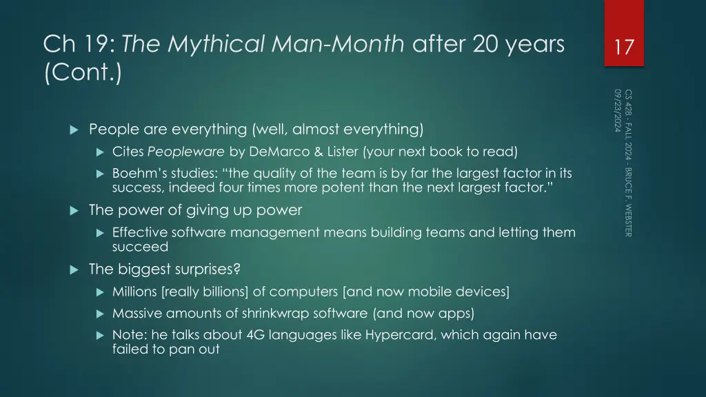 ch 19 the mythical man month after 20 years cont 2