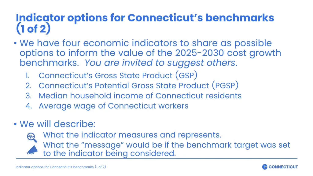 indicator options for connecticut s benchmarks