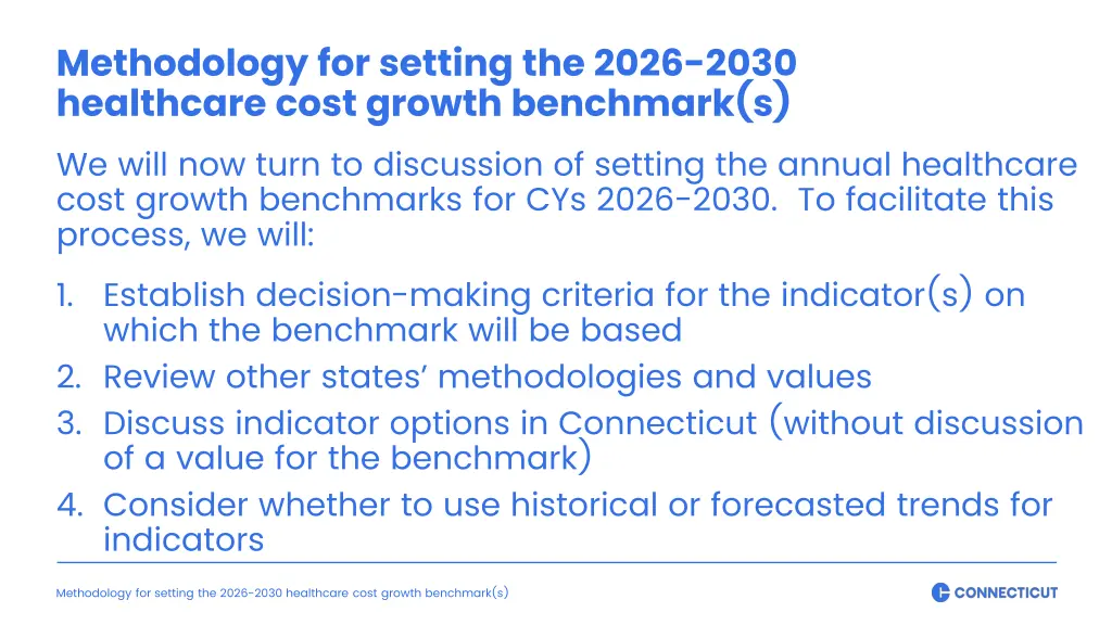 methodology for setting the 2026 2030 healthcare