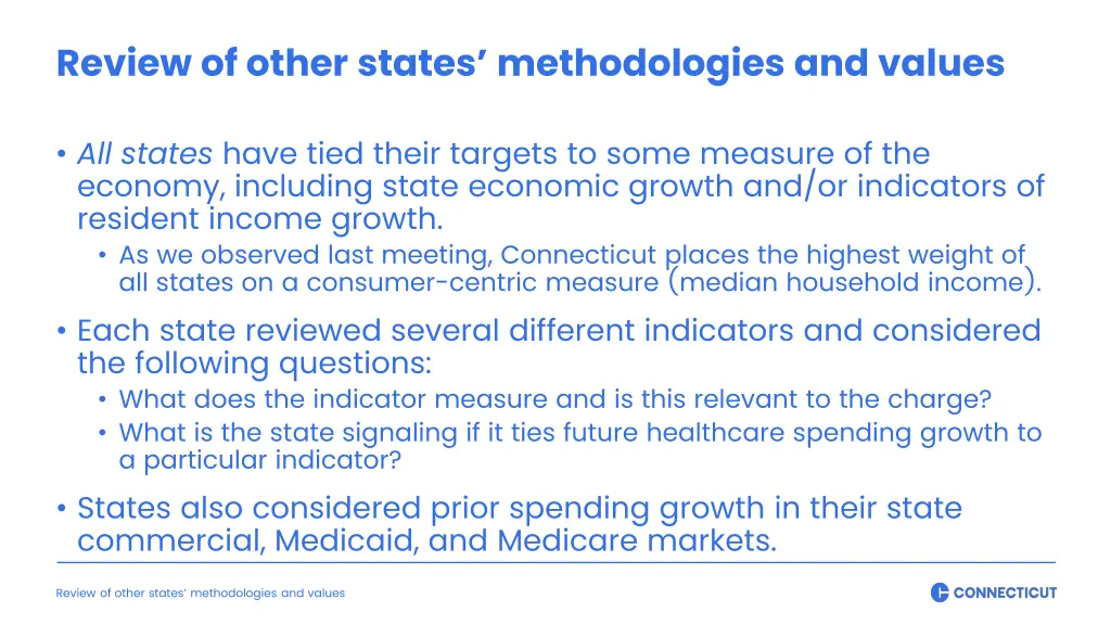 review of other states methodologies and values 1