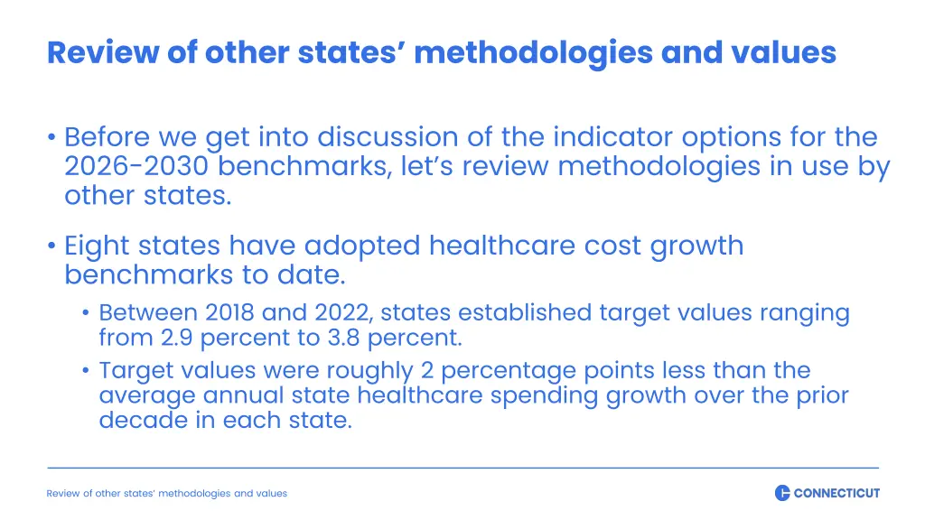 review of other states methodologies and values