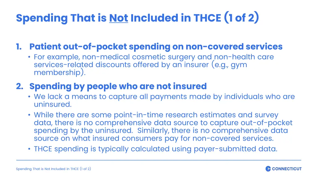 spending that is not included in thce 1 of 2