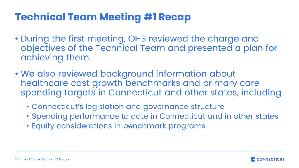 technical team meeting 1 recap