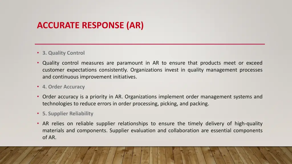 accurate response ar 2