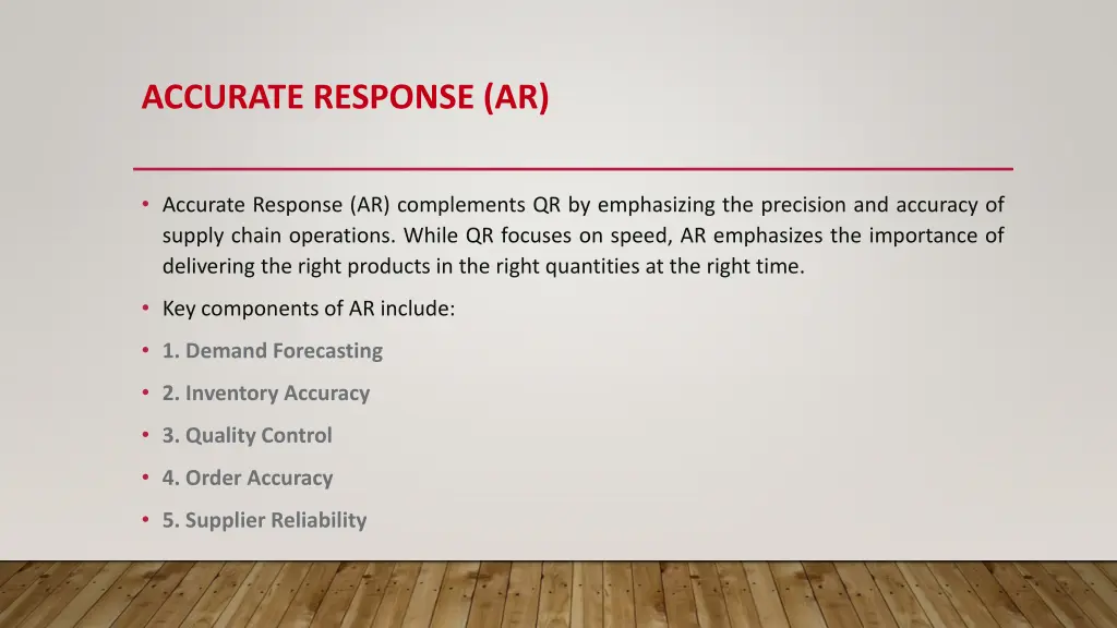 accurate response ar