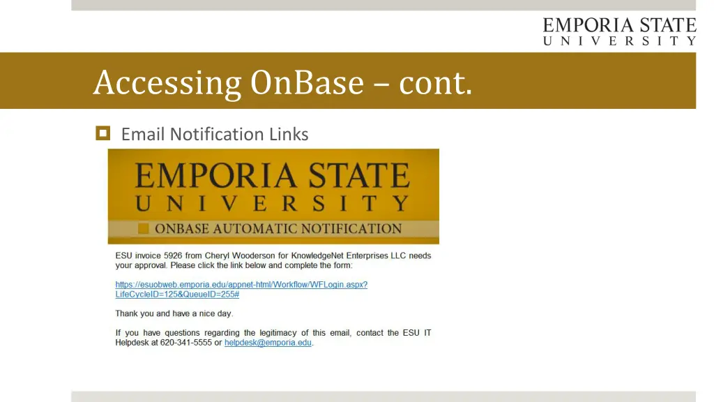 accessing onbase cont