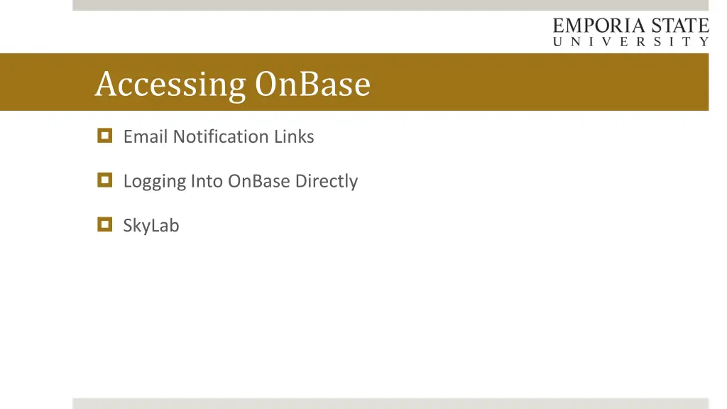 accessing onbase