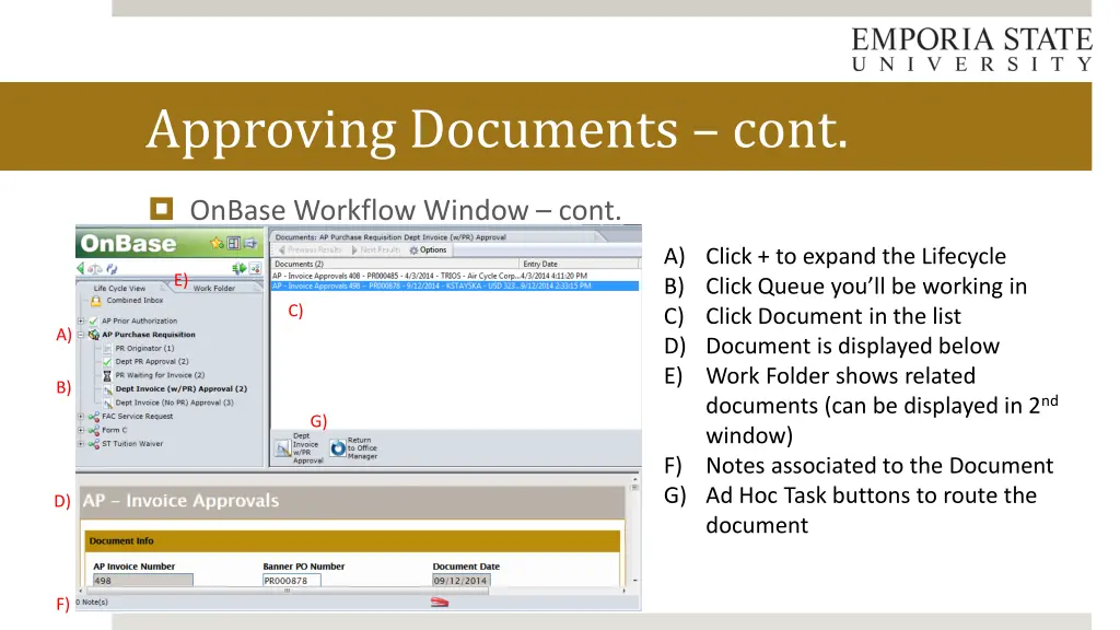 approving documents cont