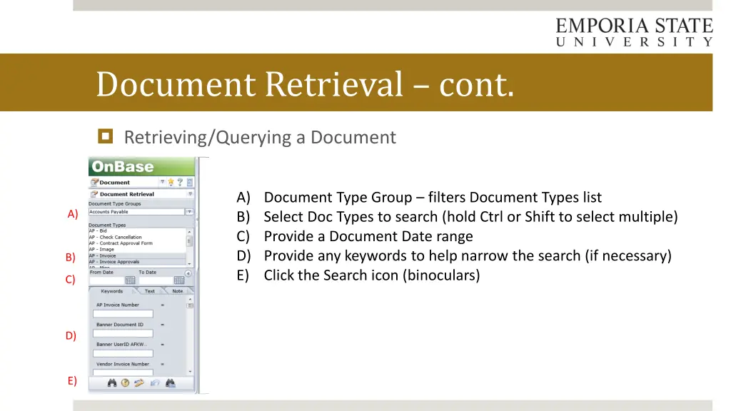 document retrieval cont