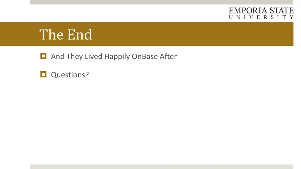 the end