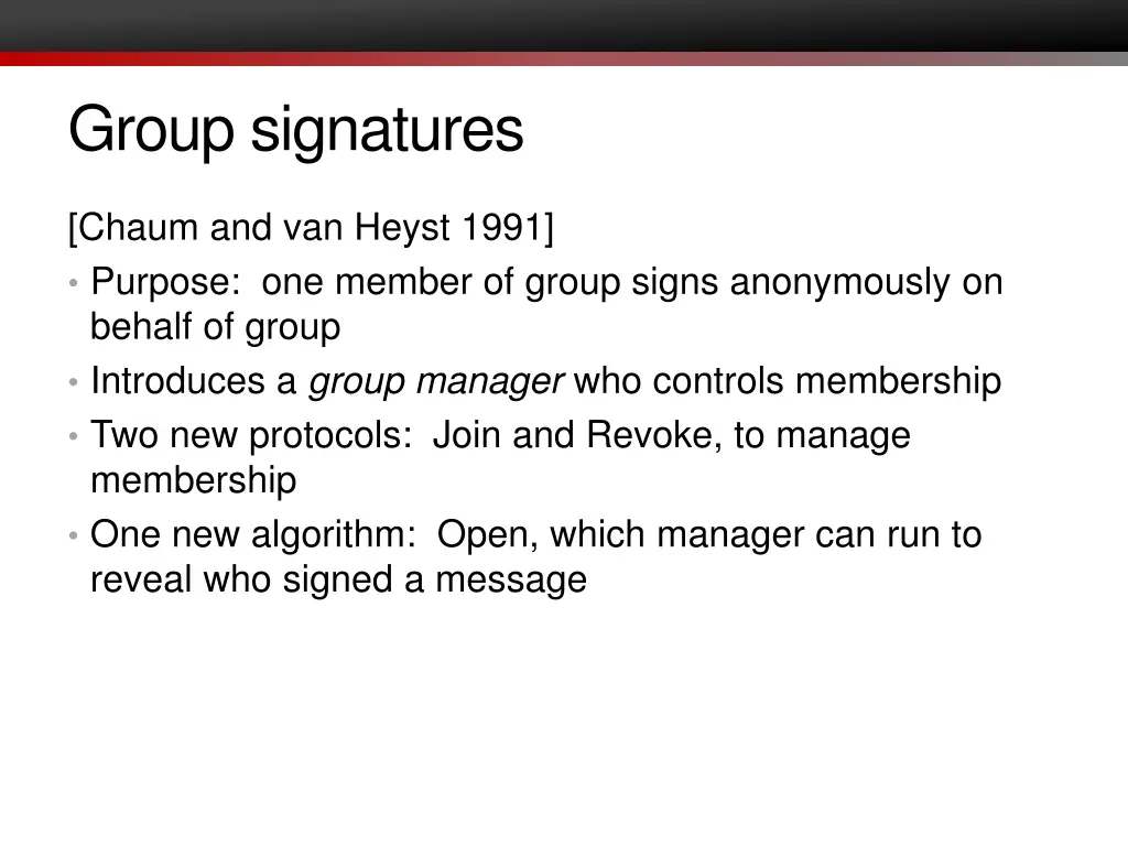 group signatures