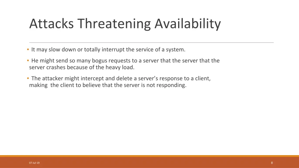 attacks threatening availability