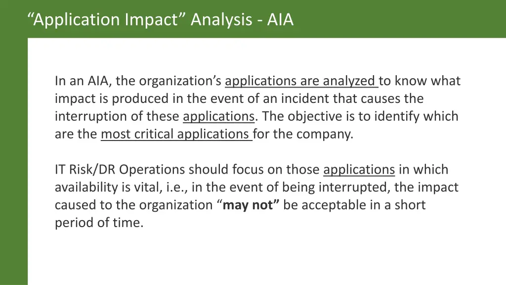 application impact analysis aia