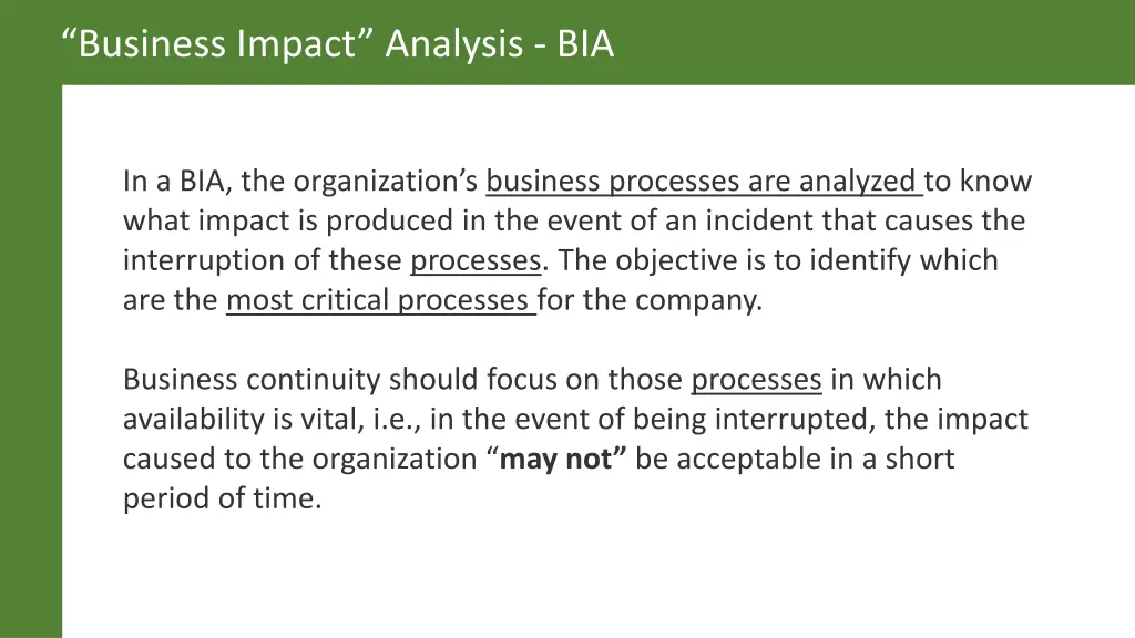 business impact analysis bia