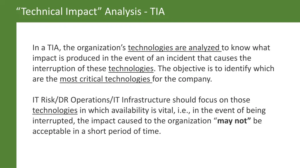 technical impact analysis tia