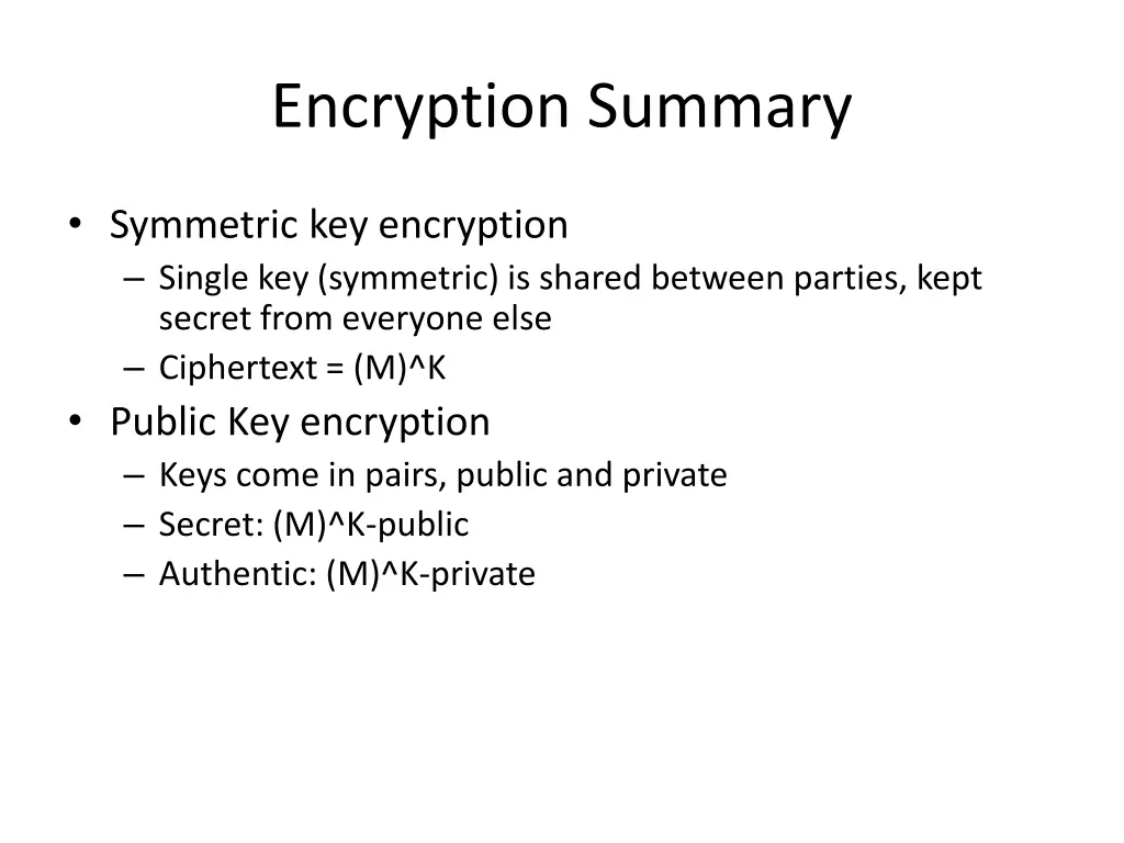 encryption summary