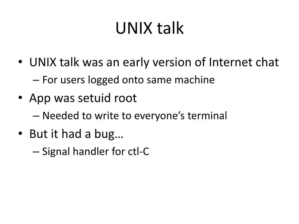 unix talk