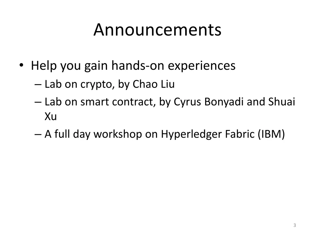 announcements