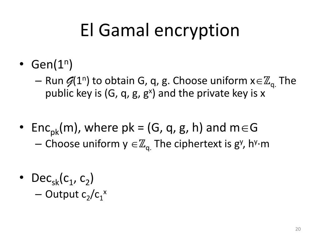 el gamal encryption 1
