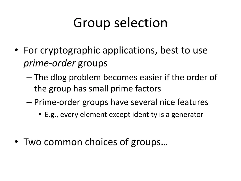 group selection 1
