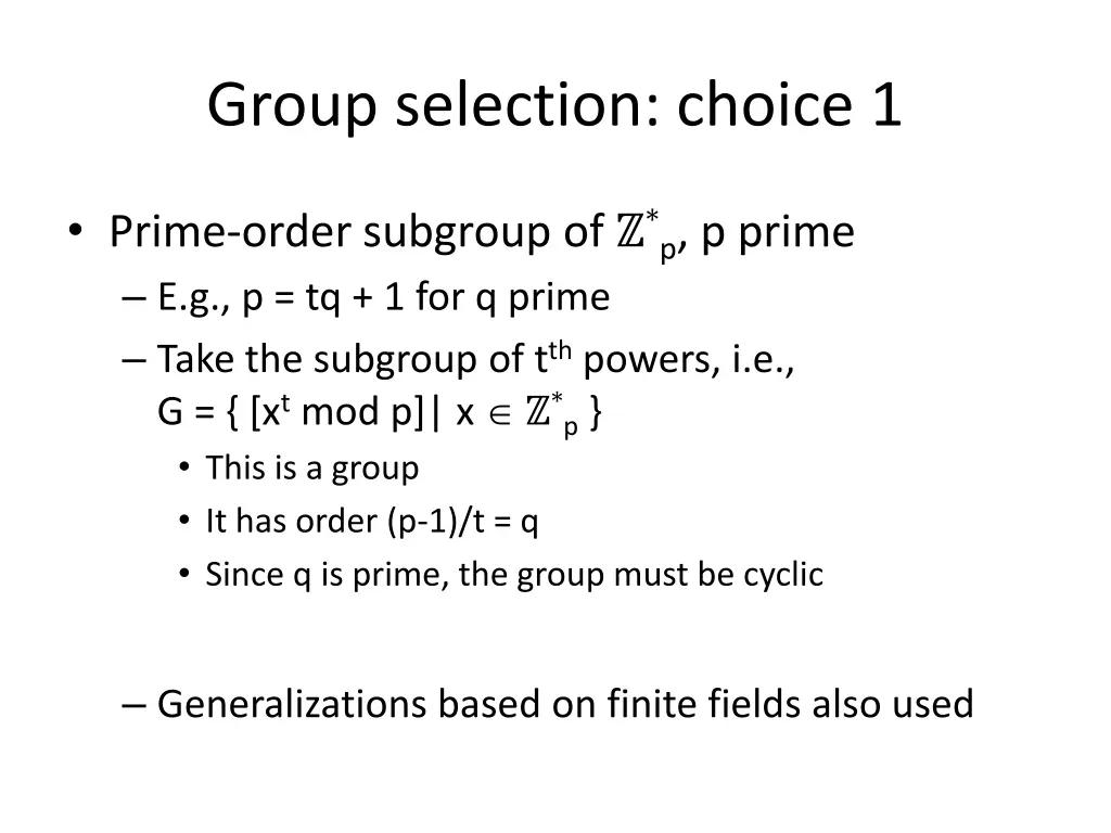 group selection choice 1