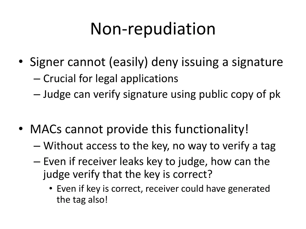 non repudiation