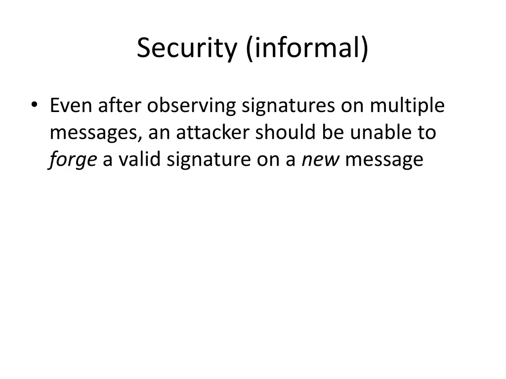 security informal