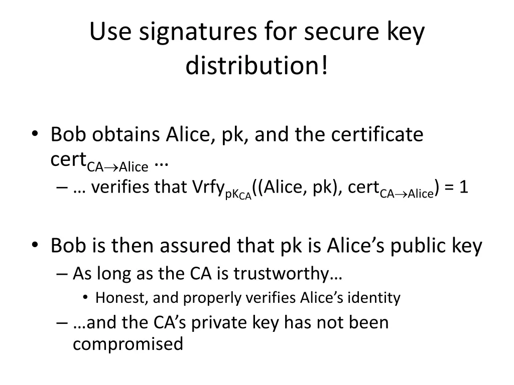 use signatures for secure key distribution 2