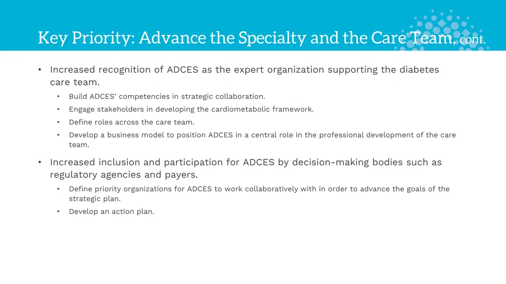 key priority advance the specialty and the care 1