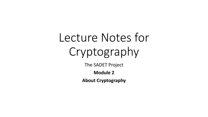 lecture notes for cryptography
