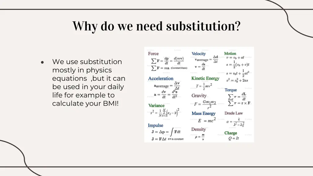why do we need substitution