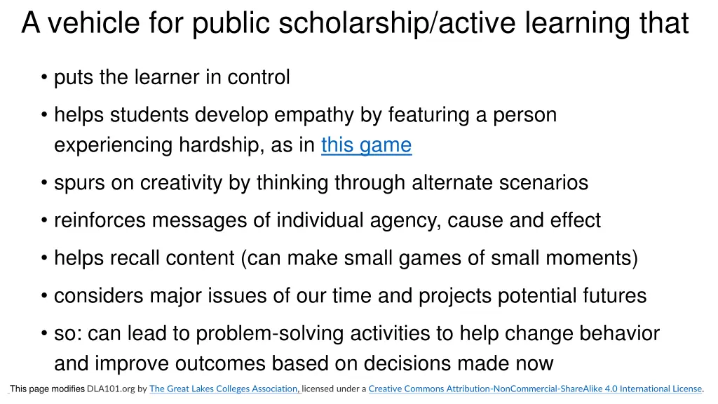 a vehicle for public scholarship active learning