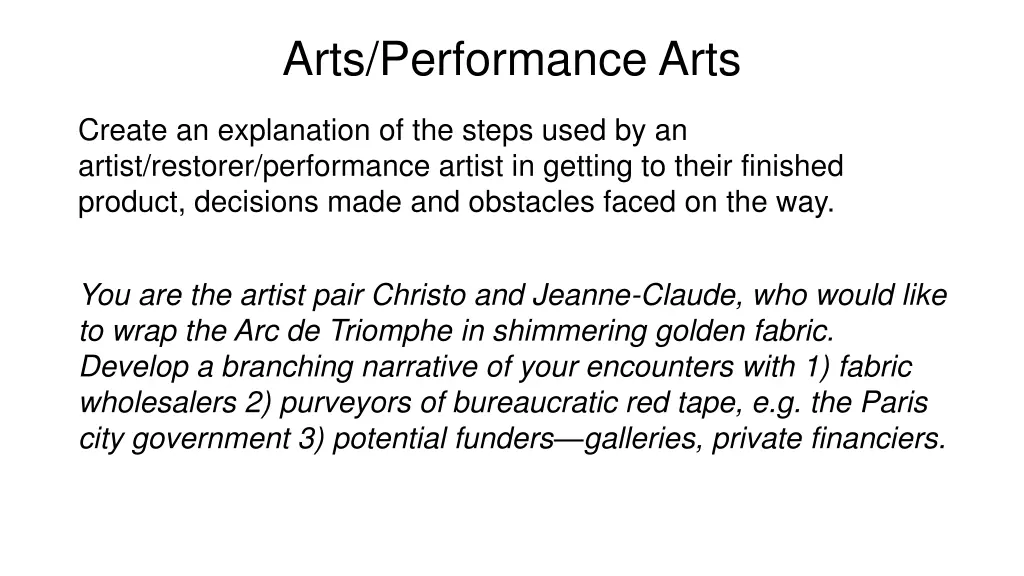 arts performance arts