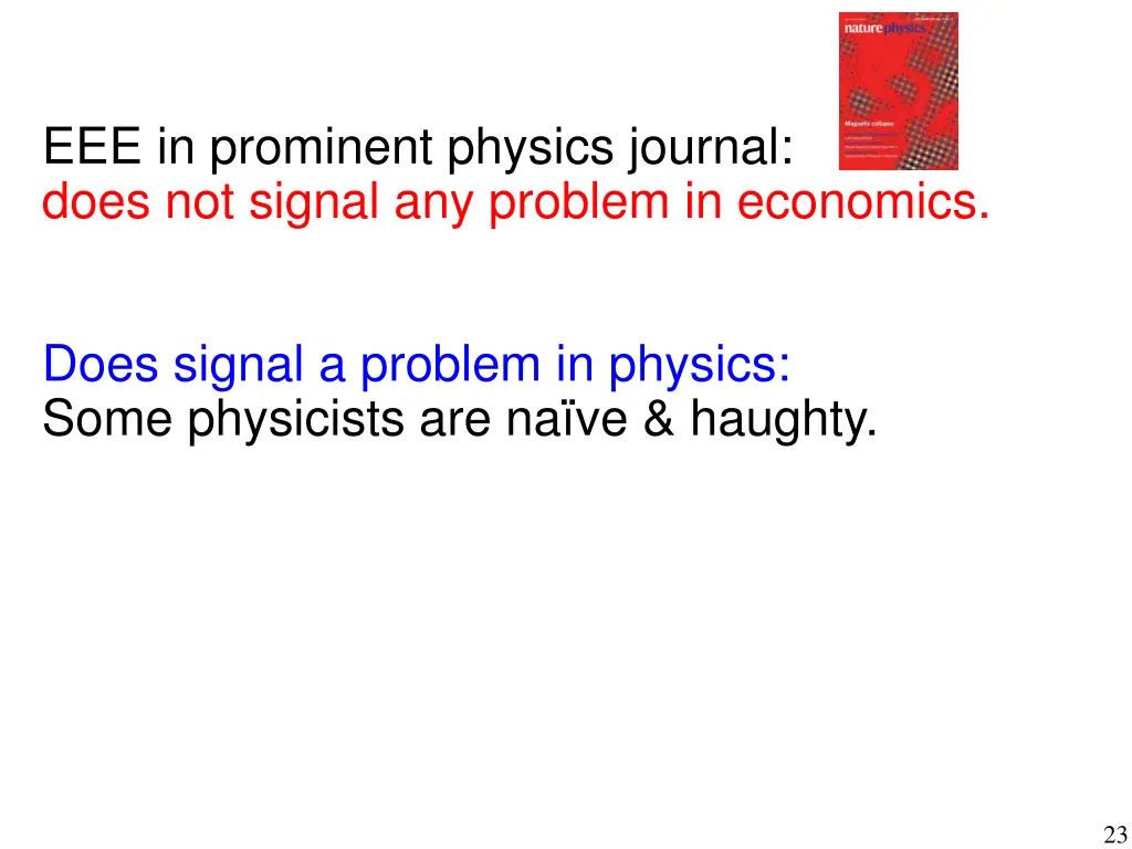 eee in prominent physics journal does not signal