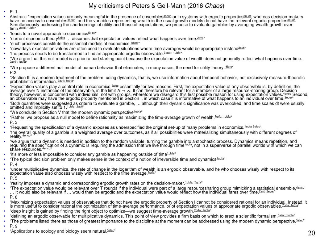 my criticisms of peters gell mann 2016 chaos