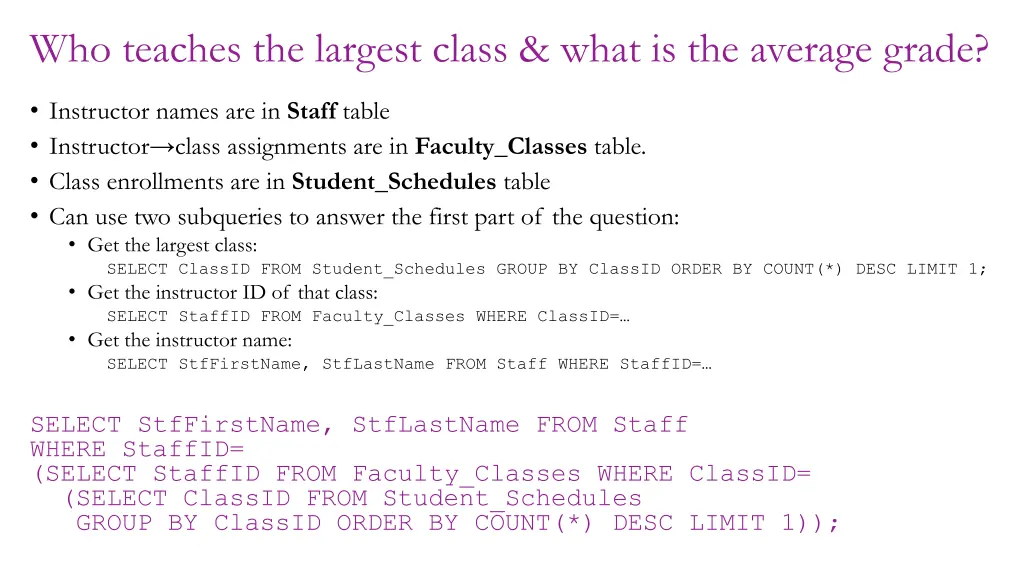who teaches the largest class what is the average