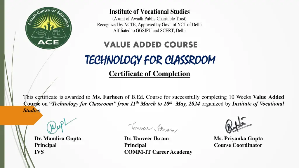 institute of vocational studies a unit of awadh 6