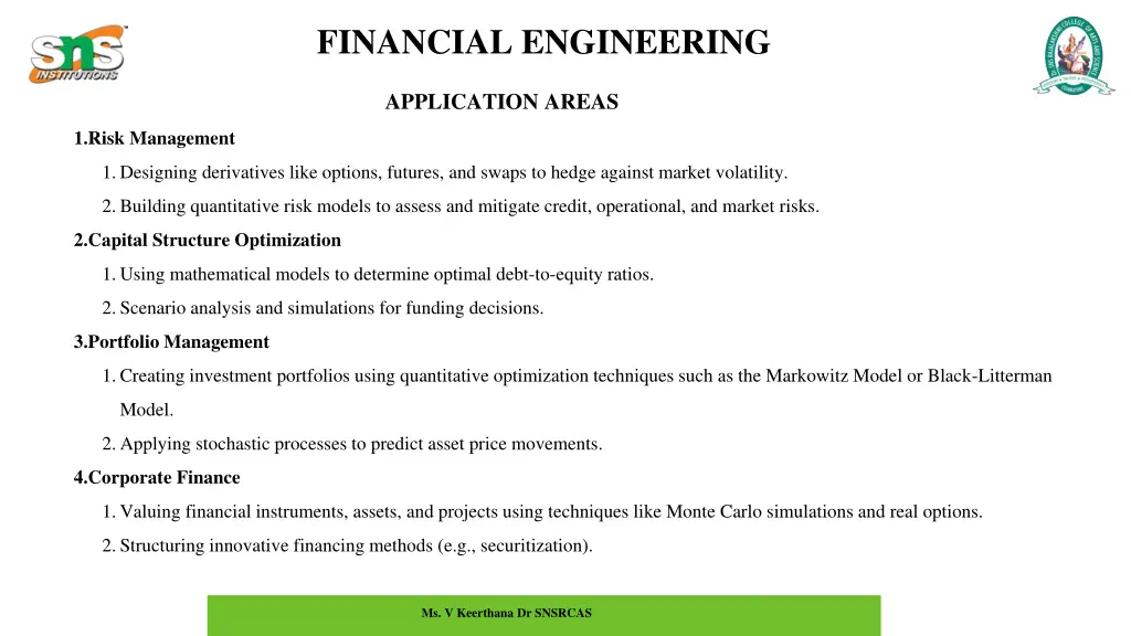 financial engineering 1