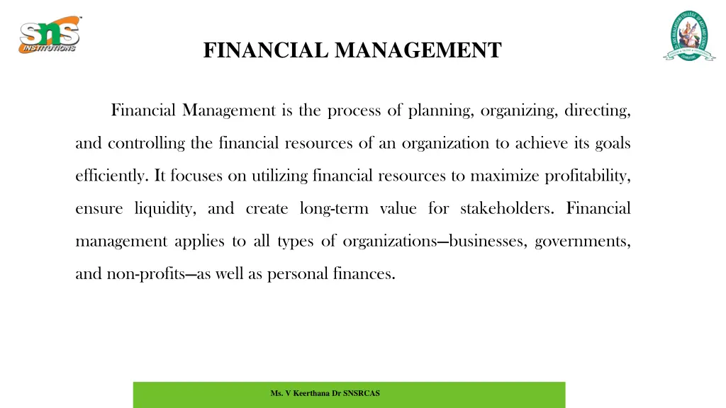 financial management