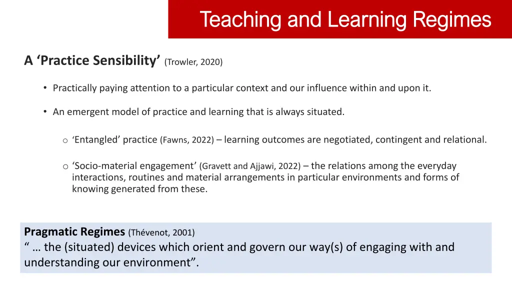 teaching and learning regimes teaching