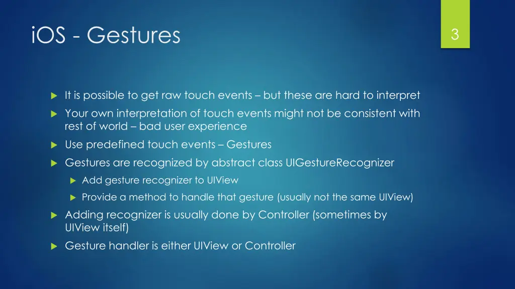 ios gestures