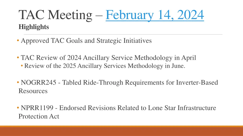 tac meeting february 14 2024 highlights