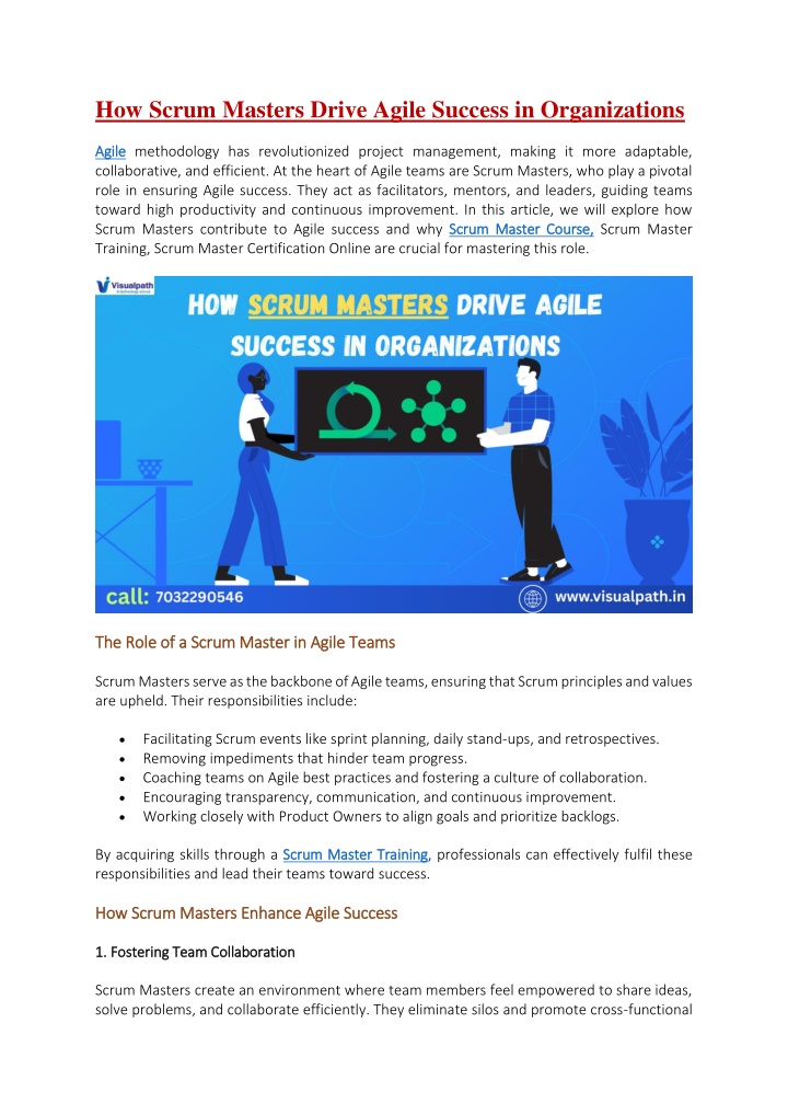 how scrum masters drive agile success