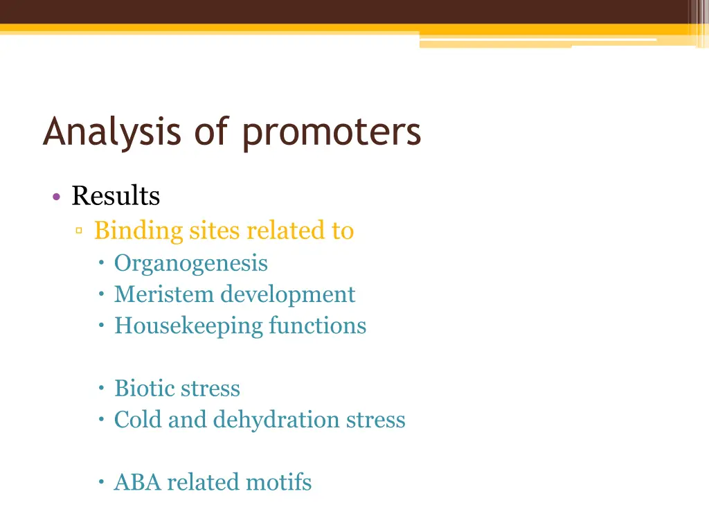 analysis of promoters 1