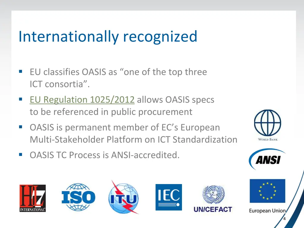 internationally recognized
