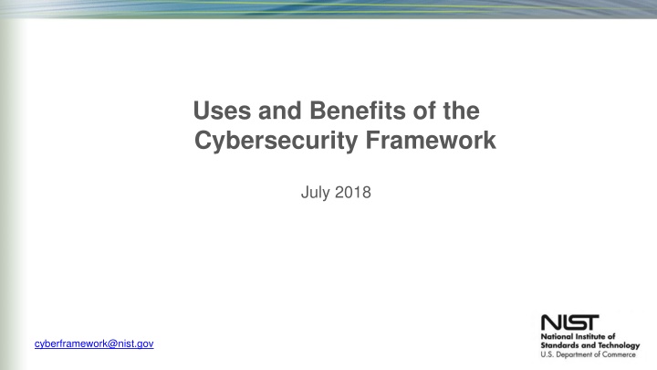 uses and benefits of the cybersecurity framework