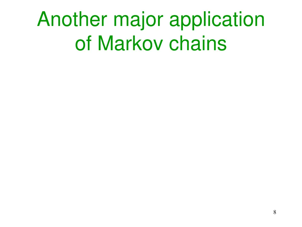 another major application of markov chains