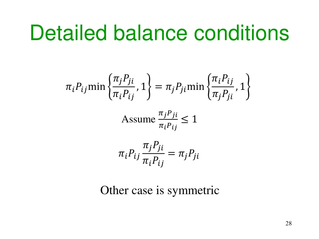 detailed balance conditions