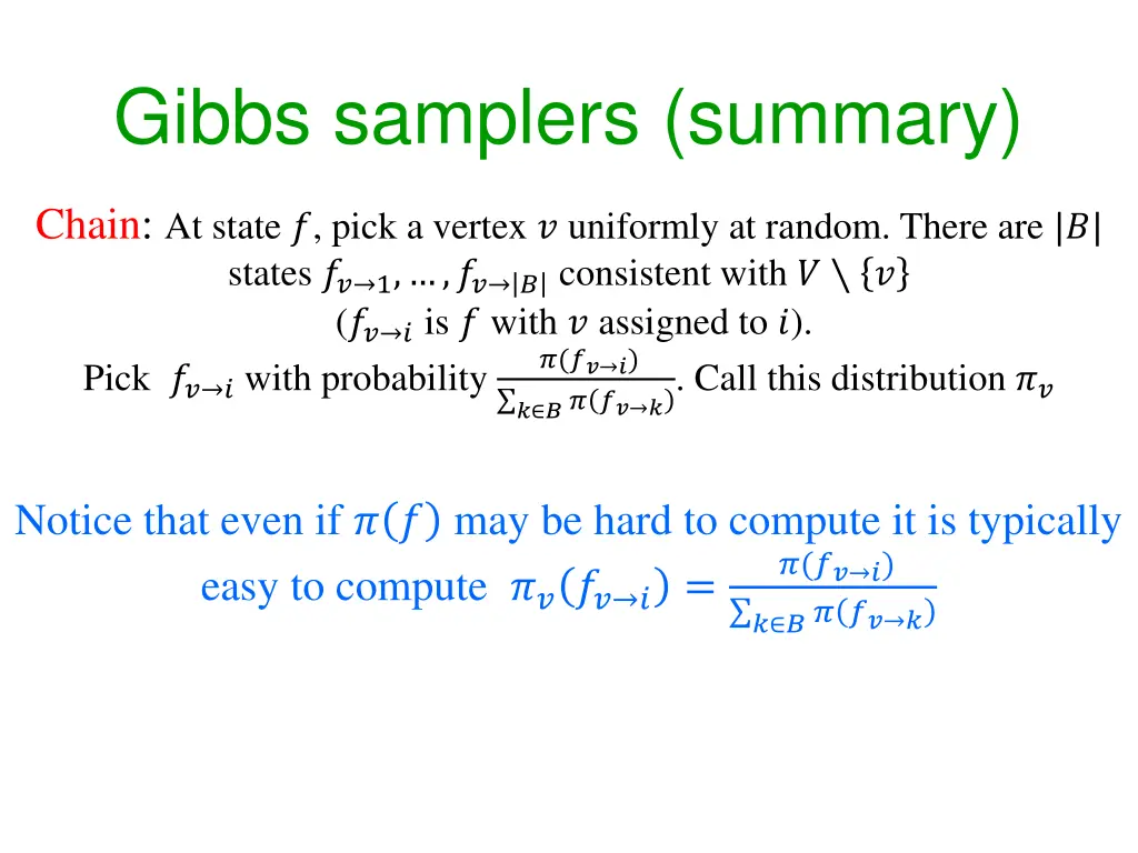 gibbs samplers summary
